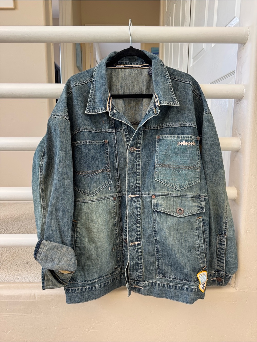 Pelle Pelle Blue Washed Denim Shirt Jacket